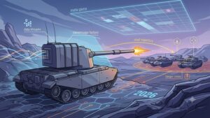 Иллюстрация британского танка FV4005 в современном стиле для обзора мета-гейма World of Tanks